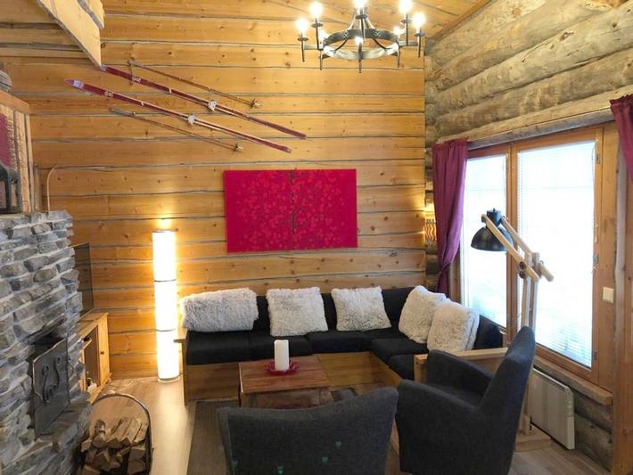 Chalet för 4 Personer, med sjöutsikt samt utsikt och bastu och trädgård, barnvänlig i Ruka