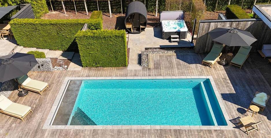 Gîte pour 6 personnes, avec Jacuzzi et Terrasse ainsi que Jardin et Piscine à Oosterzele