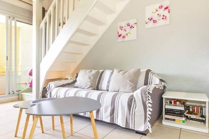 Gîte pour 4 personnes, avec balcon dans Plage de l'Hermitage