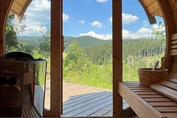 Chalet für 5 Personen, mit Terrasse und Garten sowie Sauna am Rennsteig