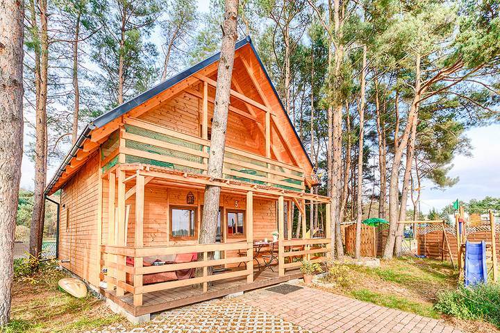 Ferienhaus für 6 Personen, mit Balkon und Terrasse sowie Garten und Ausblick in Polen