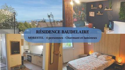 Gîte pour 4 personnes, avec terrasse et vue à Morestel