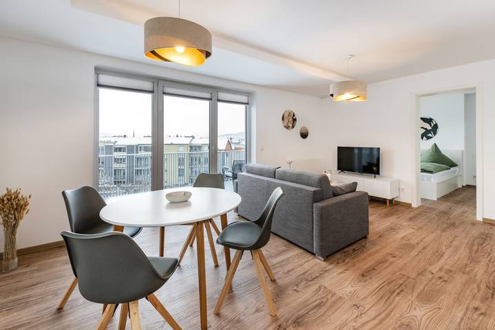 Ferienwohnung für 5 Personen, mit Balkon und Ausblick am Rennsteig