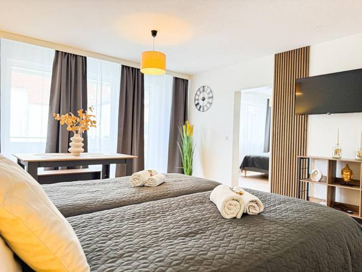 Ferienwohnung für 4 Personen, mit Ausblick und Balkon, mit Haustier in Lindenhof