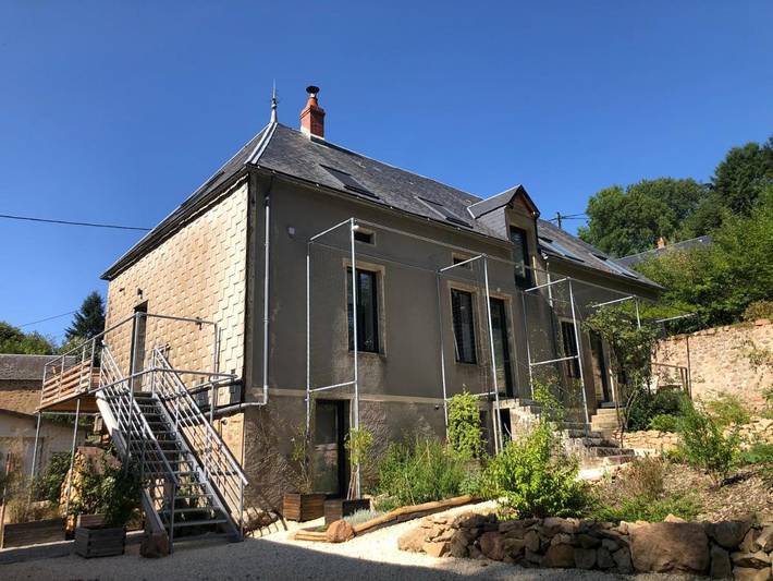 Ferienhaus für 4 Personen, mit Balkon und Terrasse sowie Garten und Ausblick
