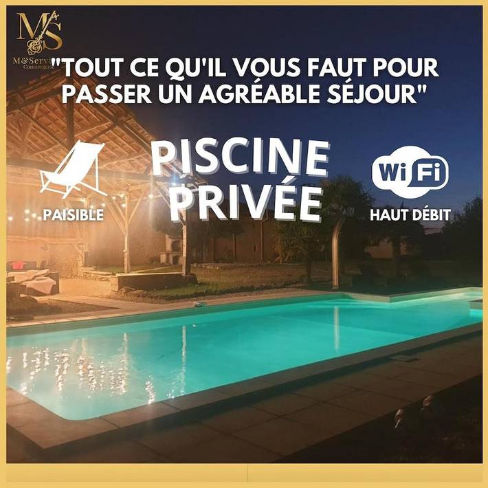 Gîte pour 9 personnes, avec piscine ainsi que terrasse et jardin, animaux acceptés dans Sencenac-Puy-de-Fourches