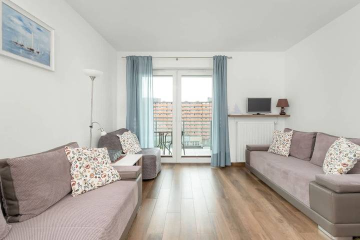 Studio för 4 Personer, med balkong, barnvänlig i Gdańsk