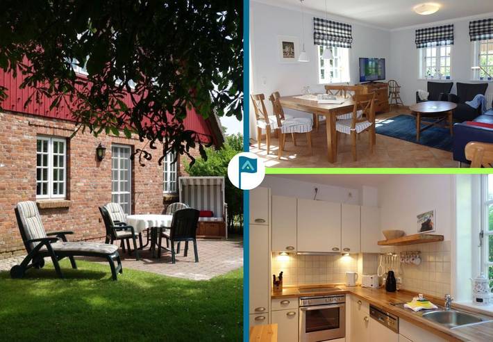 Ferienwohnung für 6 Personen, mit Terrasse und Garten sowie Ausblick in Alkersum