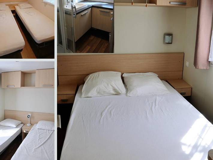 Camping Résidentiel La Pinède - Mobilheim 6 personen - Blueberry 3 Premium – 2 Schlafzimmer, 40 m² – *Klimaanlage, Terrasse, Tv* in Castelnau-de-Guers, Mittelmeerküste (Frankreich)