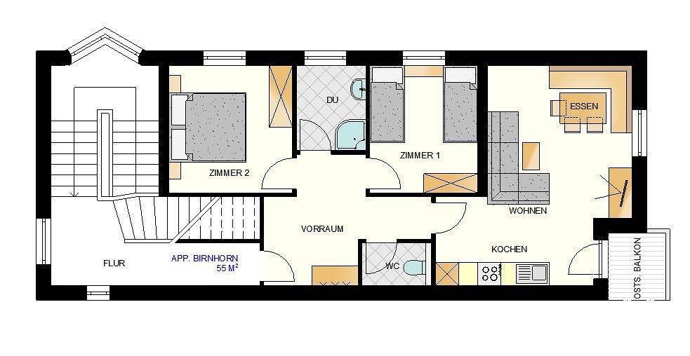 Ganze Ferienwohnung, Apartment/2 Schlafräume/Du od. Bad, Wc in Loferer und Leoganger Steinberge, Leogang