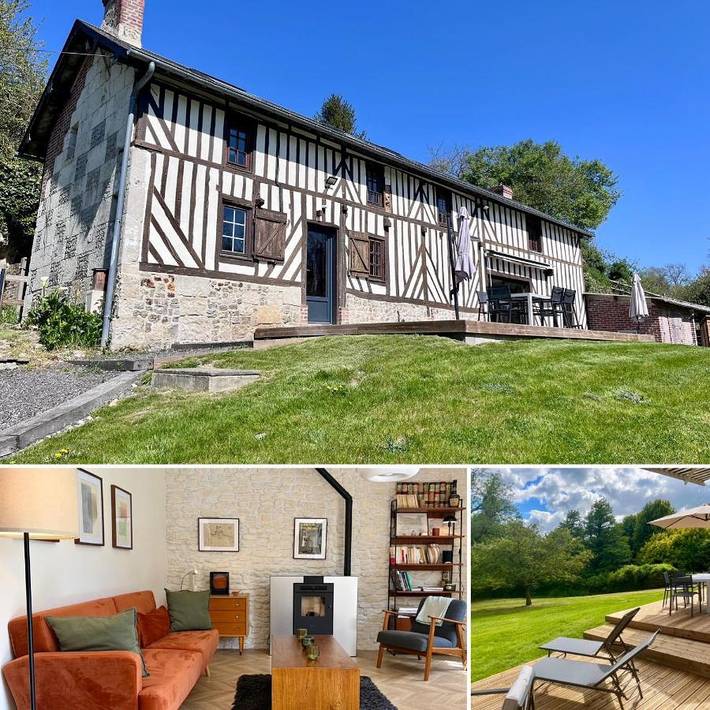 Location de vacances pour 6 personnes, avec jardin à Bonnebosq