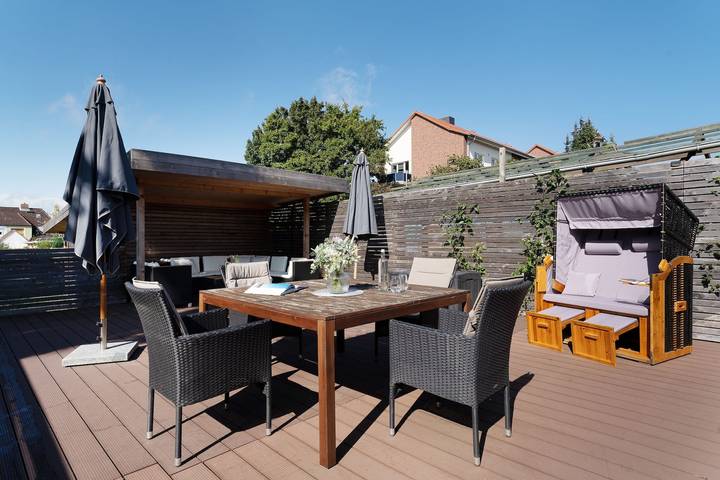 Ferienhaus für 6 Personen, mit Terrasse und Garten sowie Sauna in Neustadt in Holstein