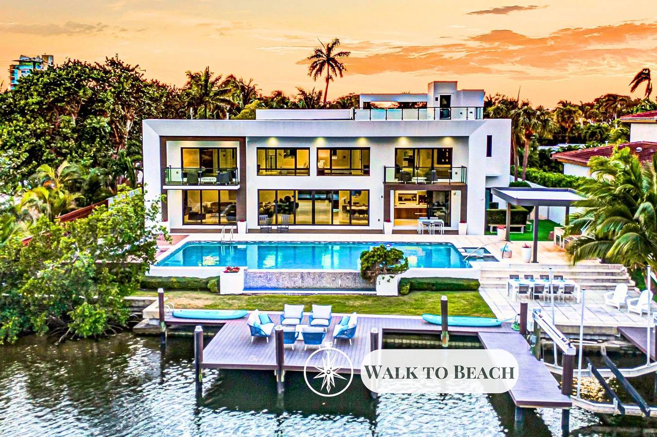 Waterfront Masterpiece Villa / Grand Heated Pool / Seabreeze Key in Fort Lauderdale, Broward County