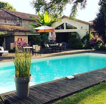 Gîte pour 10 personnes, avec terrasse ainsi que jardin et piscine à Ruch (homonymie)