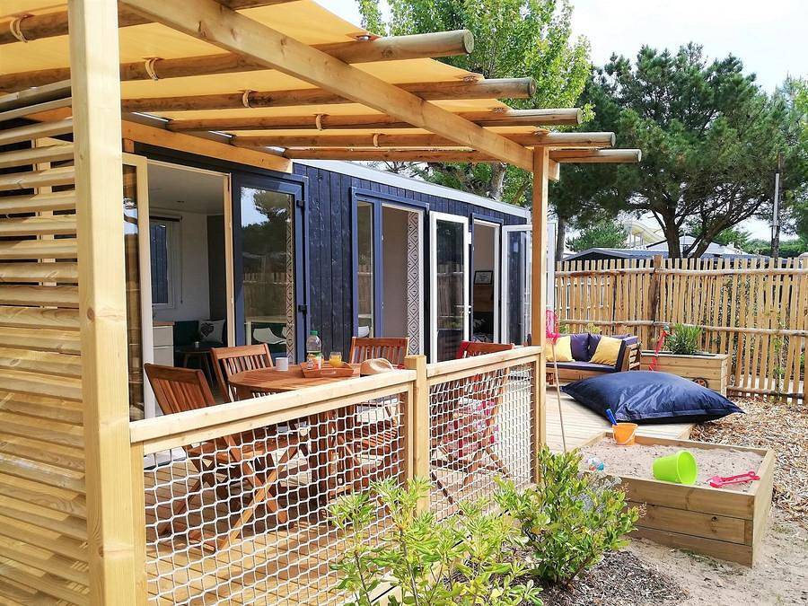 Camping Côté Plage - Mobilheim 5 personen - Premium - Mobilheim Oyat 40m² - 2 Schlafzimmer - 2 Bäder 4/5 Pers. in Saint-Jean-de-Monts, Vendée