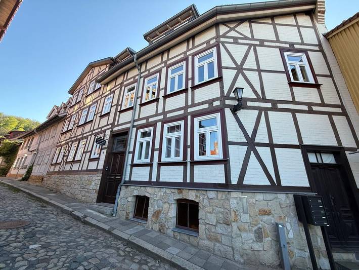 Ferienwohnung für 4 Personen, mit Garten und Ausblick, kinderfreundlich in Blankenburg