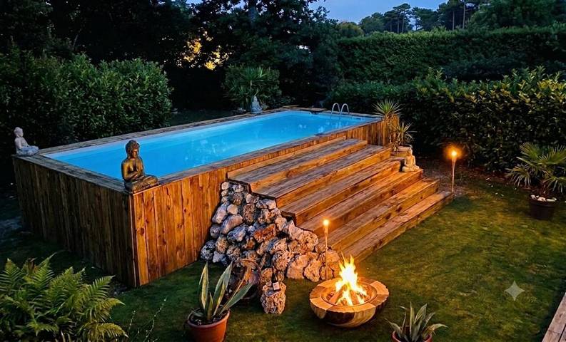 Villa pour 4 personnes, avec Terrasse ainsi que Jardin et Piscine