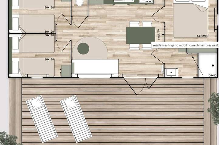 Mobil home pour 6 personnes dans Long