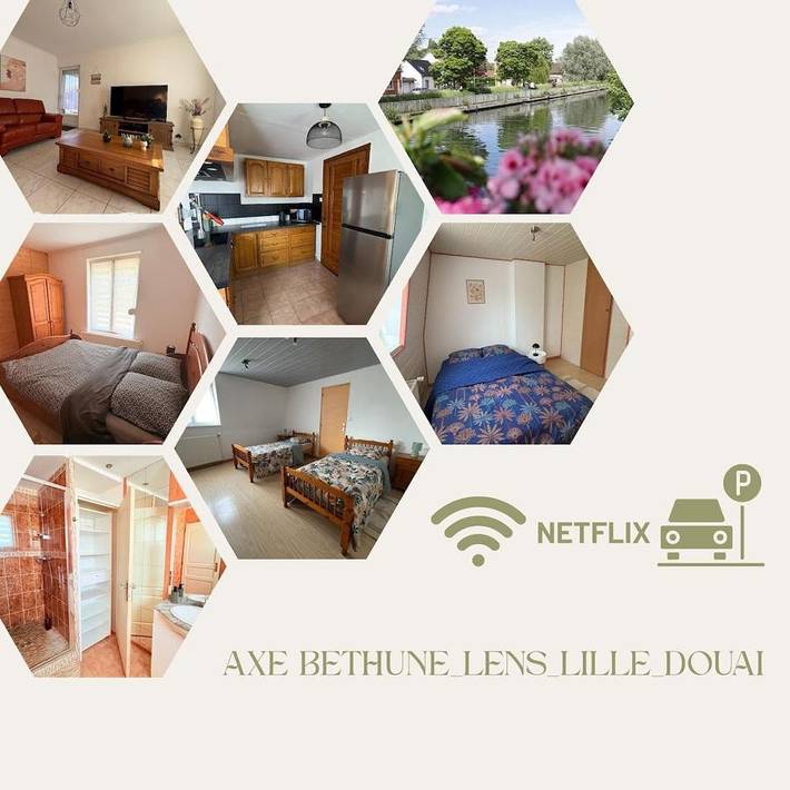 Location de vacances pour 6 personnes, avec Terrasse ainsi que Jardin et Vue à Beuvry
