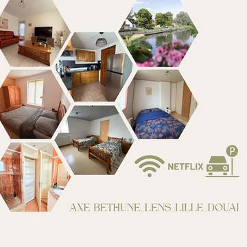 Location de vacances pour 6 personnes, avec vue et jardin à Beuvry