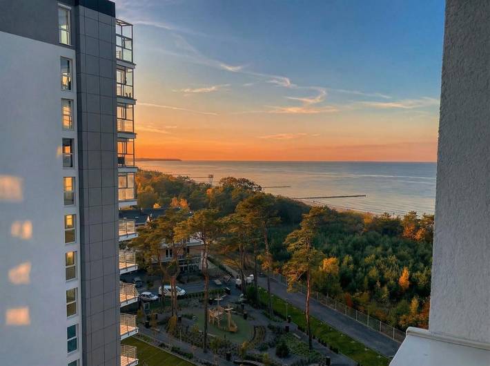 Ferienwohnung für 4 Personen, mit Balkon und Ausblick in Dziwnówek