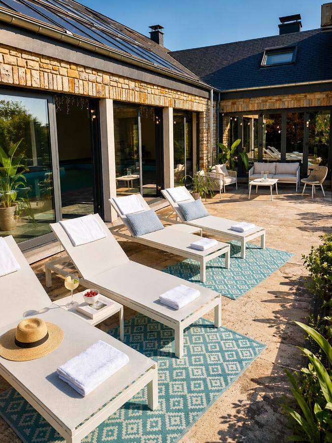 Cha Cha de Loup-B&B-Vakantiewoning met verwarmd binnenzwembad en groot zonneterras in de Ardennen in Rendeux, Province de Luxembourg
