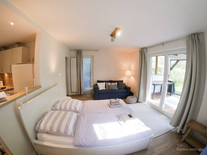 Ganze Wohnung, Schöne 1-Raum Ferienwohnung mit Gartenanteil und Strandkorb im Ortsteil Ording in St. Peter-Bad, St. Peter-Ording