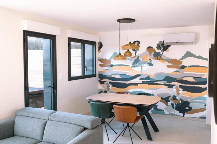 Location de vacances pour 4 personnes, avec Jacuzzi et Terrasse ainsi que Jardin et Vue à Desvres
