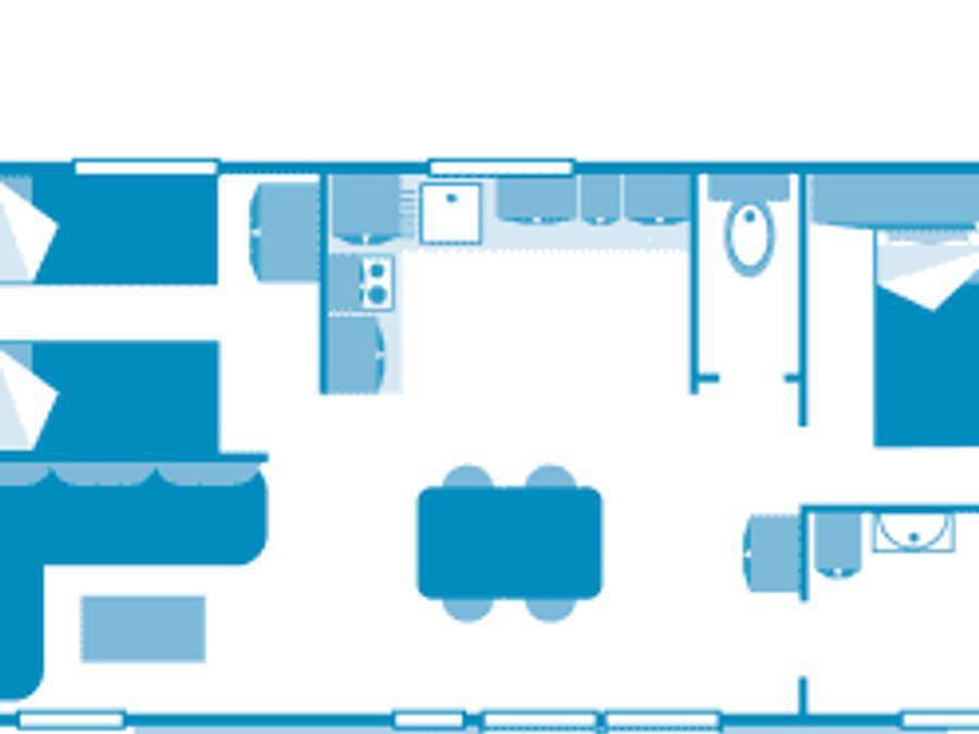 Camping Sandaya Le Château des Marais  - Mobilhome 5 personnes - Cottage 4/5p 2ch *** in Muides-sur-Loire, Sologne