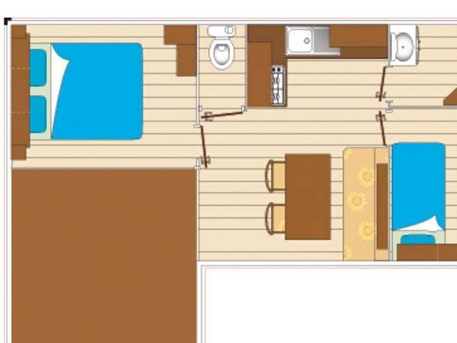 Camping La Riviera - Mobilheim 4 personen - Mobilheim Cocoon 4 Personen 2 Zimmer 23m² in Saint-Michel-Chef-Chef, Côte de Jade