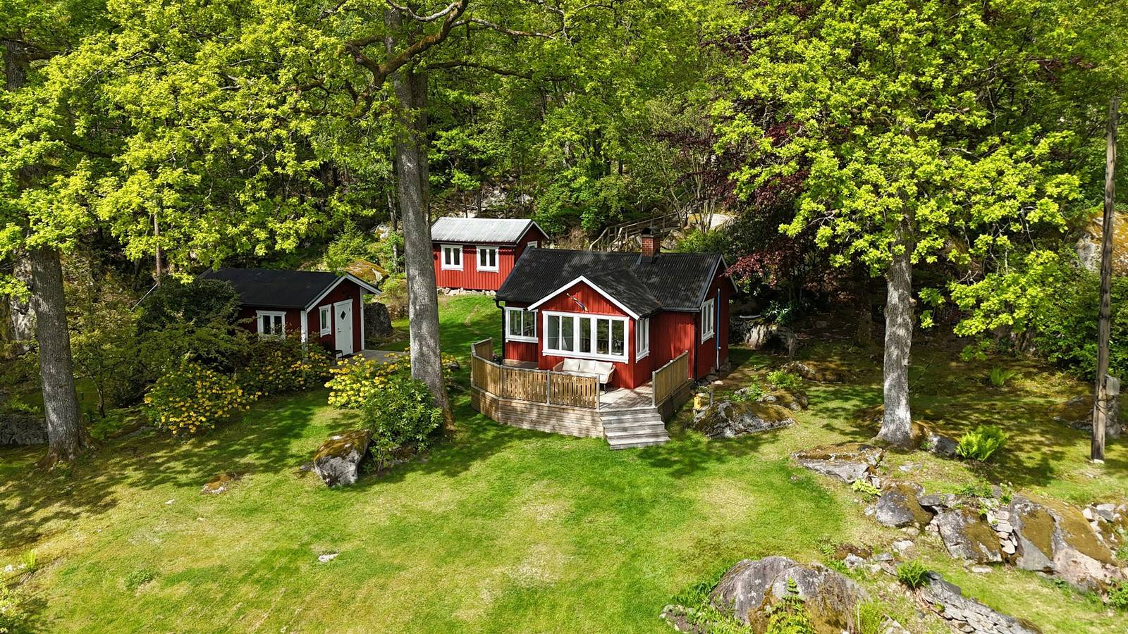 Ferienhaus auf einer Anhöhe mit Blick auf den Öresjö in Borås, Västergötland