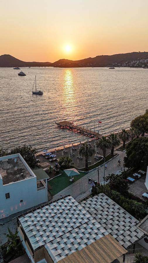 Hotel for 2 personer, med søudsigt og udsigt samt have, husdyr tilladt i Bodrum