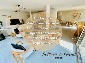 Location de vacances pour 13 personnes, avec terrasse dans Gare De Tours