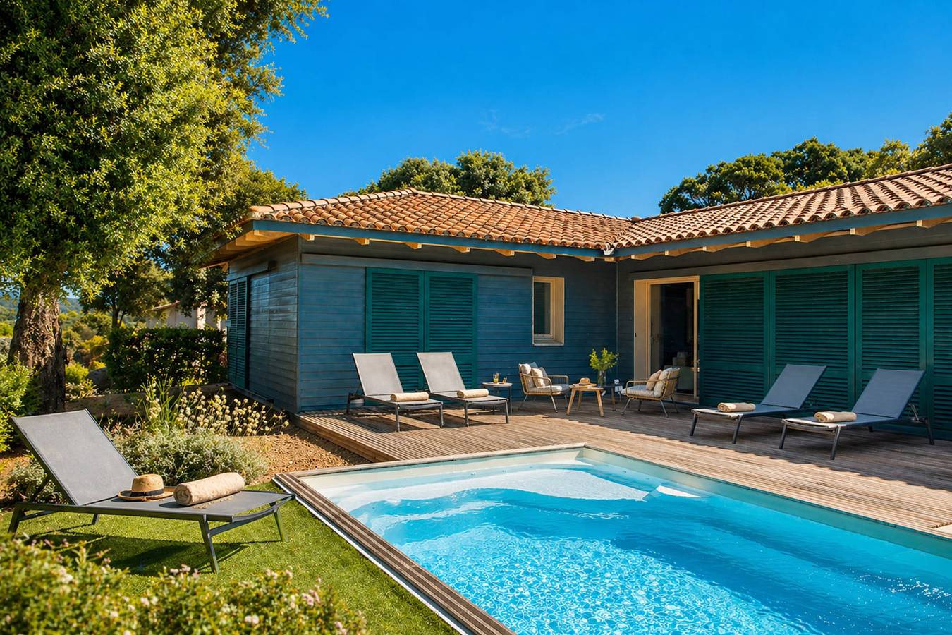 Villa plain-pied avec piscine chauffée proche ds plages et des montagnes in Figari, Arrondissement de Sartène