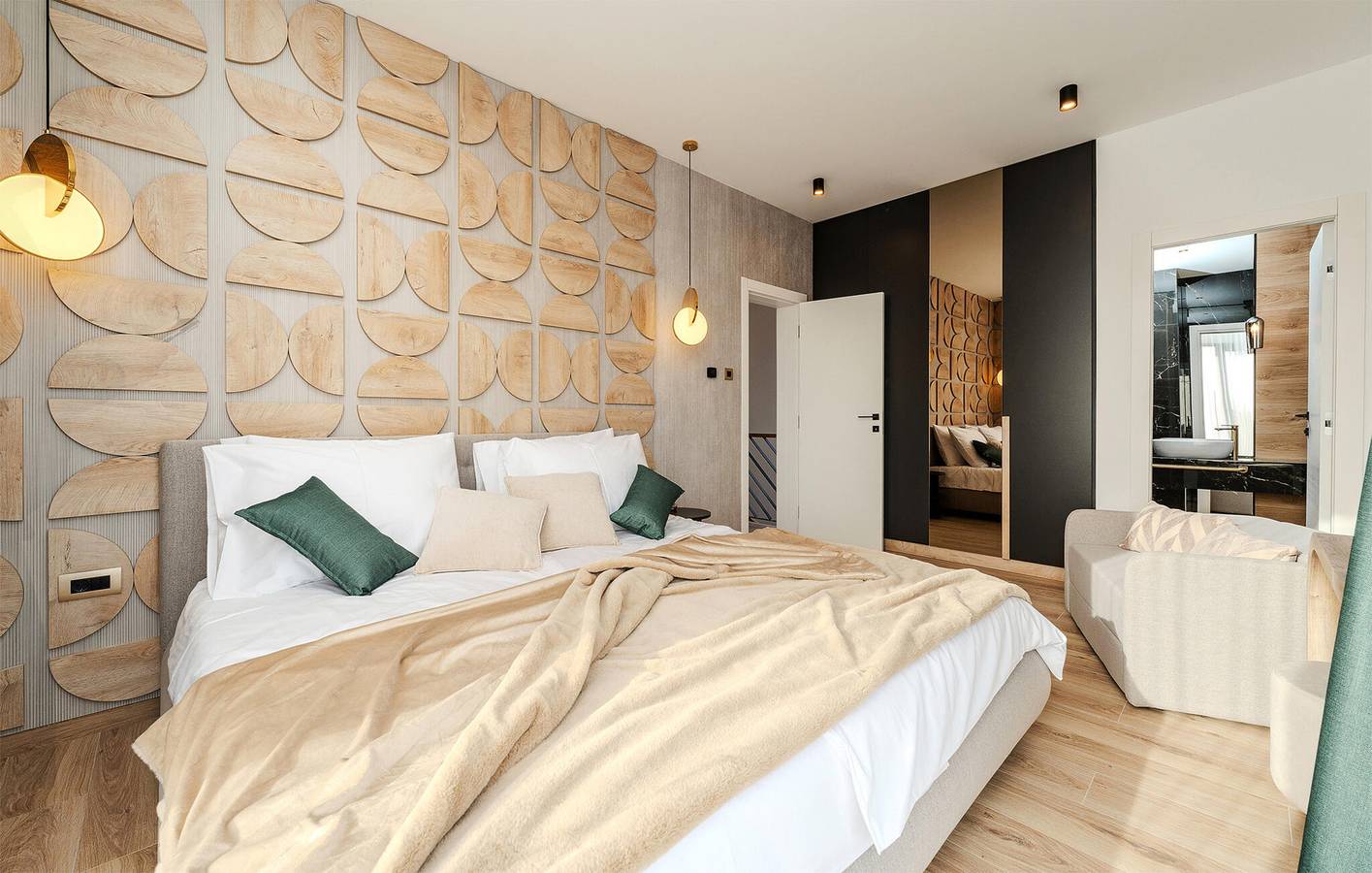 Gemütliche 1-Zimmer-Wohnung mit Meerblick, Pool und 1 km Entfernung zum Strand in Vodice, Šibenik-Knin