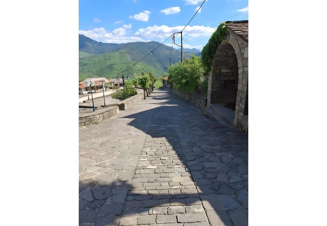 Gästehaus 'Armoloi Zimmer 5' mit Bergblick, Gemeinschaftsterrasse und Wi-Fi in Vikos-Aoos Nationalpark