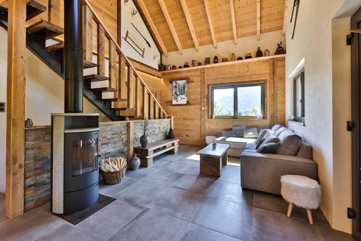 Chalet pour 10 personnes, avec vue et jardin