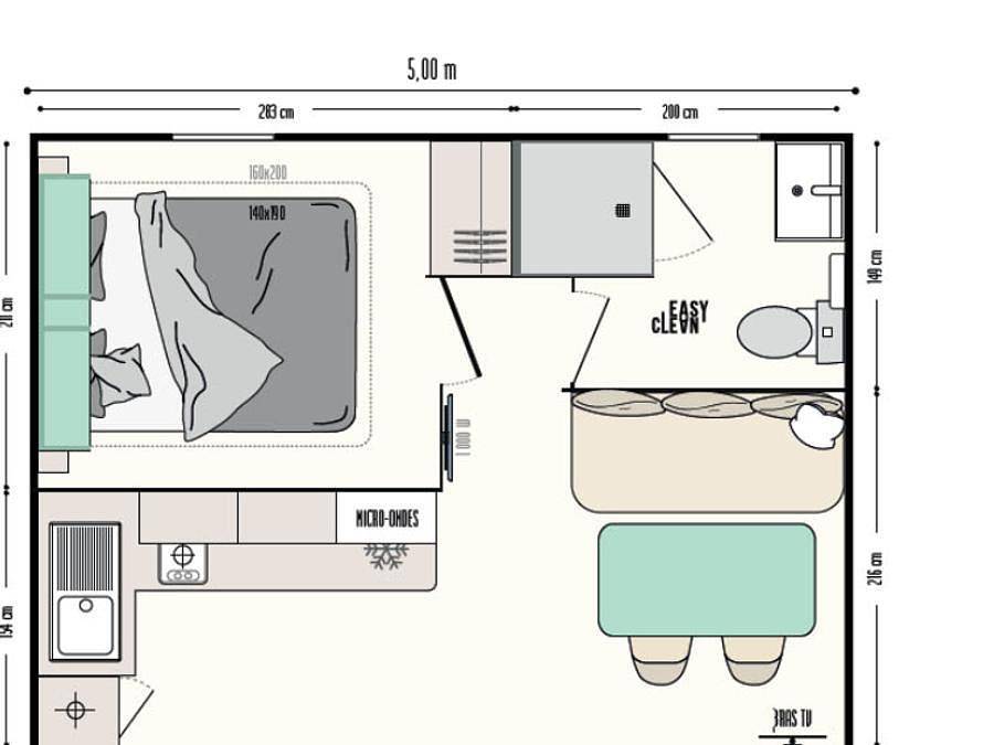 Camping Nantes Camping  - Casa mobile 2 persone - Cottage Berlingot 1 camera da letto 22 m² (22 m²) in Nantes, Nantes e dintorni