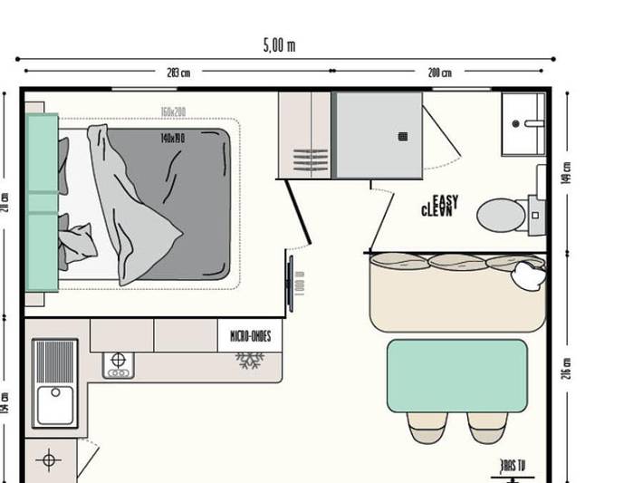 Mobil home pour 2 personnes, avec Bassin pour enfant à Nantes - 2
