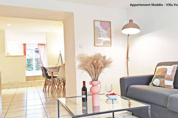 Appartement de vacances pour 6 personnes, avec terrasse ainsi que sauna et jardin