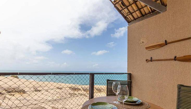 Casas e apartamentos de temporada para 4 pessoas, com balcão e piscina e ainda jardim and vista em Tibau do Sul