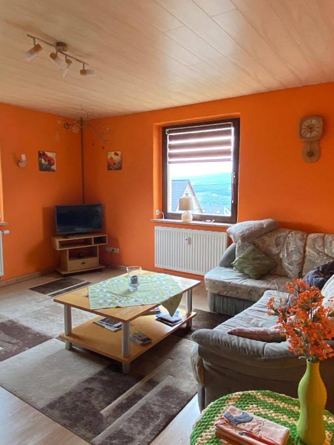 Ferienwohnung für 4 Personen, mit Terrasse und Garten sowie Ausblick in Lauter-Bernsbach