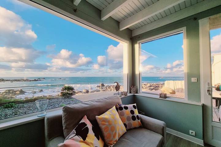 Maison de vacances pour 6 personnes, avec balcon ainsi que jardin et jacuzzi à Plouescat