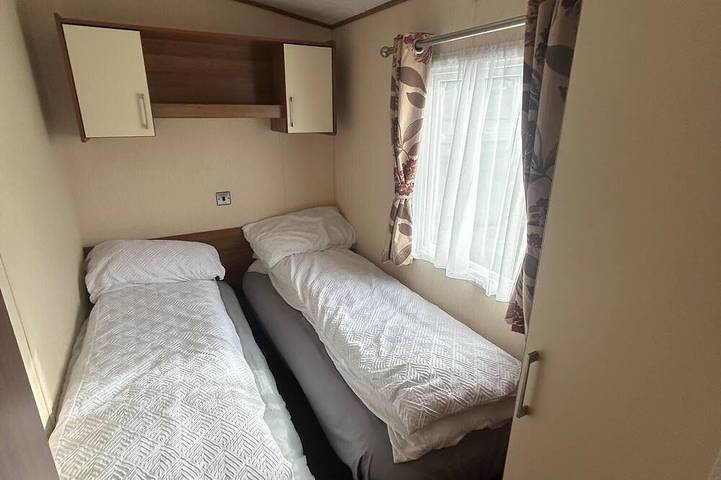 Roulotte-Familie-Eigenes Badezimmer-Blick auf den Wald in Newton Stewart, Dumfries und Galloway