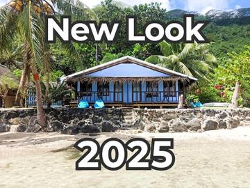 Maison d’hôte pour 2 personnes, avec jardin ainsi que vue et terrasse, animaux acceptés dans Huahine