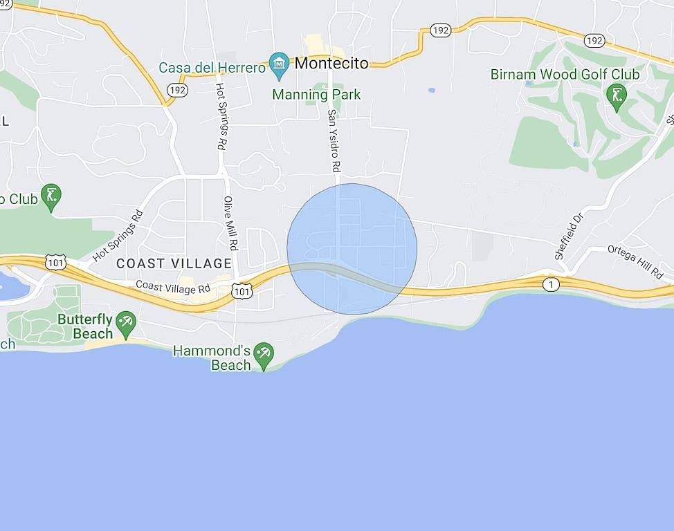 Serene and Private Home Within Montecito's Most Desirable Hedgerow Neighborhood in Montecito, Santa Barbara County