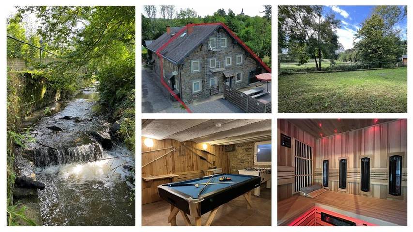 Location de vacances pour 15 personnes, avec jardin ainsi que sauna et vue dans Marcourt