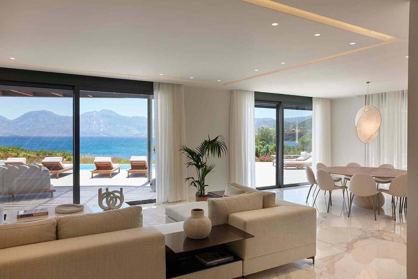 Wonderful  Crete Villa | Seafront Villa Seraphis | 6 Bedrooms | Private Heated Pool | Fitness Area & Cinema Room | Outdoor Dining Area & Bbq | Direct Access to Rocky Beach | Agios Nikolaos in Almyros Beach (Agios Nikolaos), Lasithi