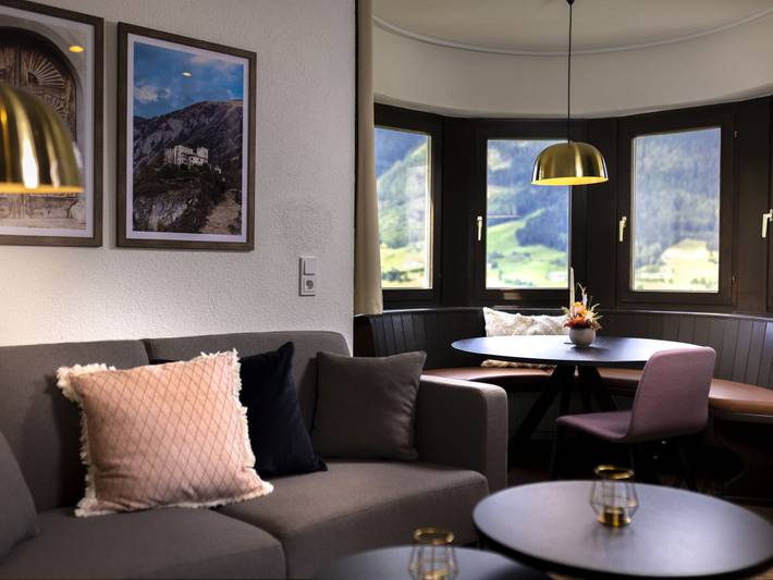 Ferienwohnung für 4 Personen, mit Balkon und Garten sowie Sauna und Ausblick
