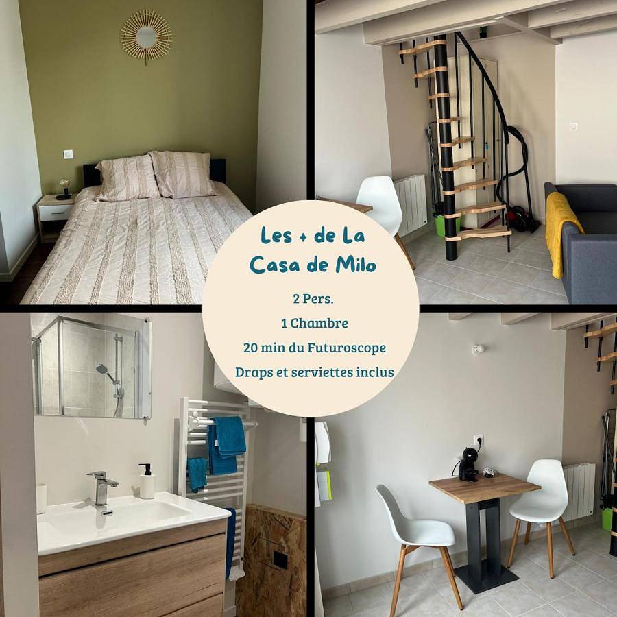 Appartement entier, La Casa de Milo T2 - 26 m2 in Chauvigny, Vienne (France)